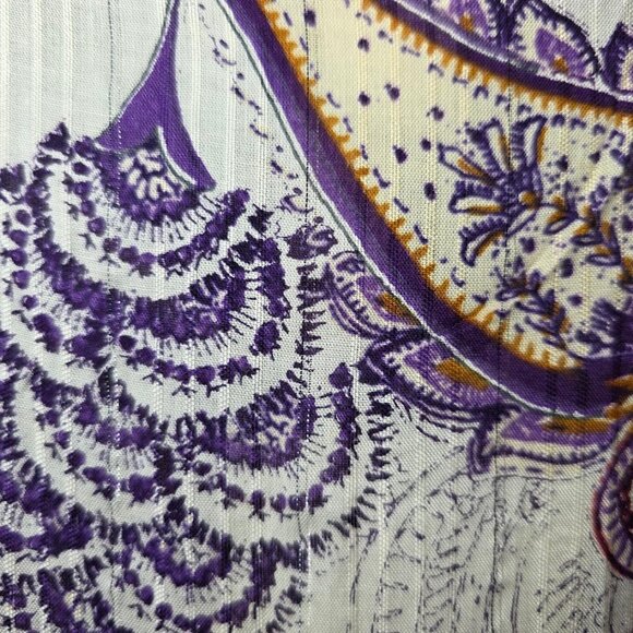 NWT BAND OF THE FREE Purple Paisley Long Sleeve Mini Dress M - Picture 12 of 15